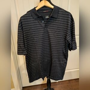 Tiger Woods Collection Black Striped Polo Shirt